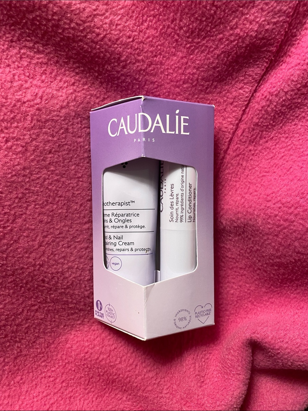 Caudalie Lip Care Set in Purple and White